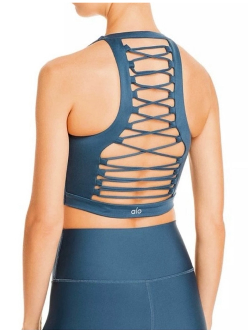ALO Yoga Movement Bra Tank Teal Jade